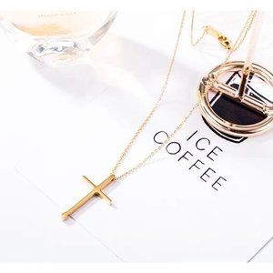 Sterling Silver gold-plated Cross Pendant female